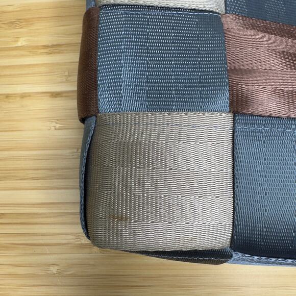 Sarah Kruse Designs Seatbelt Purse Bag Mini Shoulder Brown Blue‎ Y2K - Picture 5 of 6